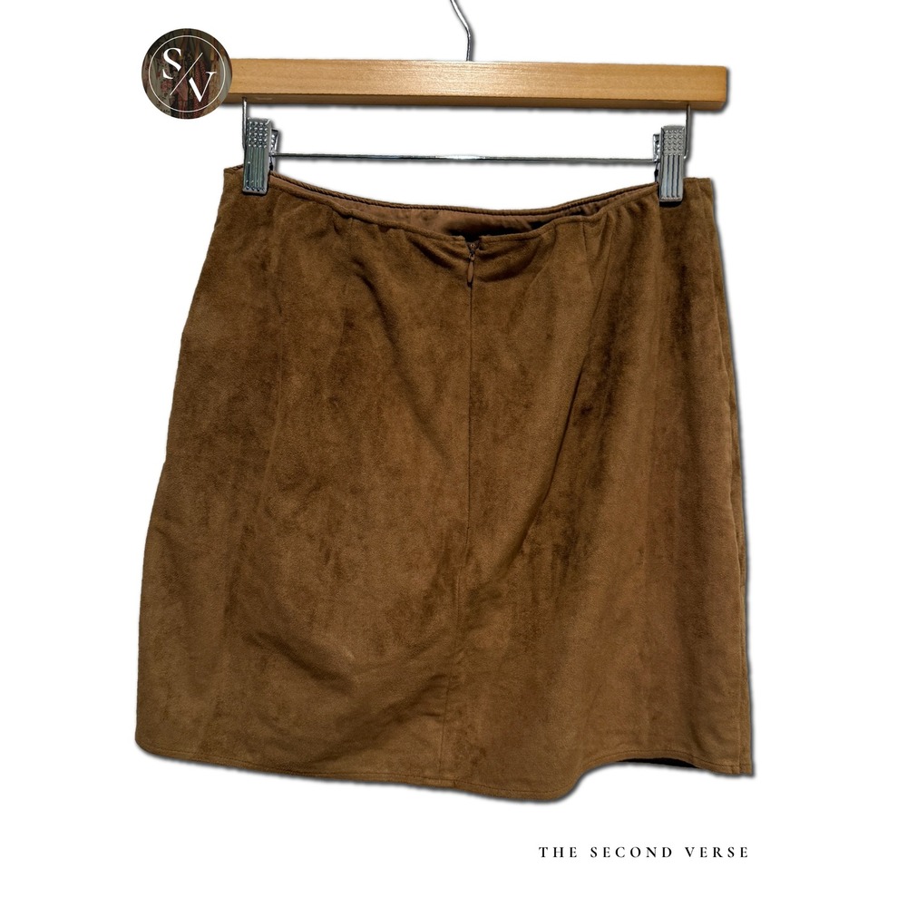 Abercrombie & Fitch Vegan Suede Mini Skirt Wrap Western Boho Size Medium - Picture 2 of 10